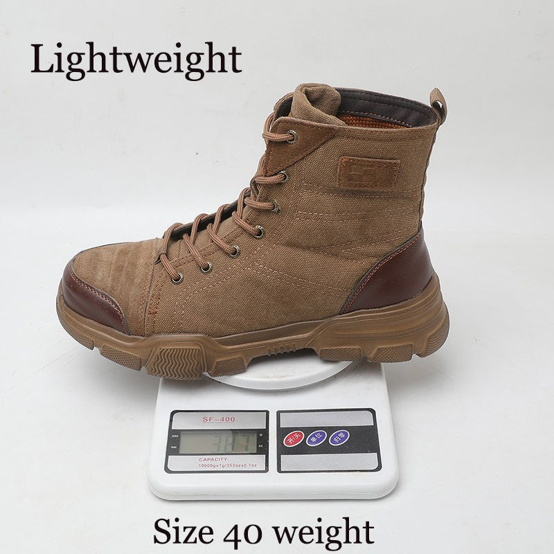 SUADEX Botas Masculinas de Bico de Aço Botas de Trabalho Indestrutíveis Sapatos de Trabalho Botas de Segurança para Deserto Calçados de Segurança 36-48