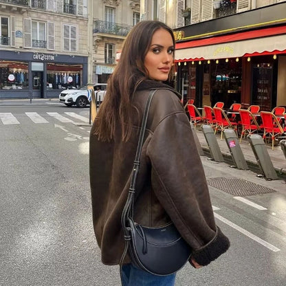 MUJER 2025 Woman Thick Faux Leather Jackets for Women Autumn Winter Warm Coats Female Demi-season Plush Jacket Women Outerwears