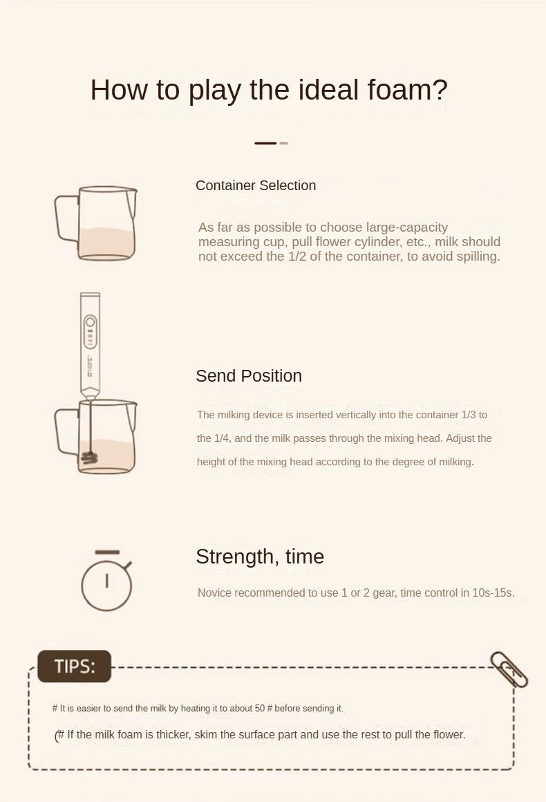 Espumador de leite elétrico, batedor de ovos manual, máquina de café para bebidas, máquina de creme de geleia de 3 velocidades, batedeira de massa para cozinha doméstica