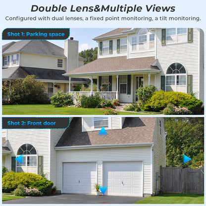 BESDER 4K 8MP Wifi Camera PTZ Outdoor Dual Screens Human Detection Dual Lenses 4MP Security Protection IP Camera Audio iCSee App