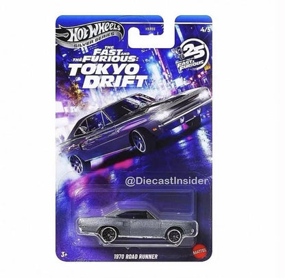 Mattel Hot Wheels Velozes e Furiosos M HNR88 Silver Series Tokyo Drift Set Nissan Chevrolet Carro em Miniatura Colecionável na Escala 1/64