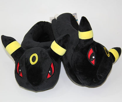 Novos Chinelos de Pelúcia Quentinhos de Inverno Anime Pokémon Pikachu Eevee Umbreon Simpson Kawaii Para Adultos e Crianças Sapatos de Casa Internos