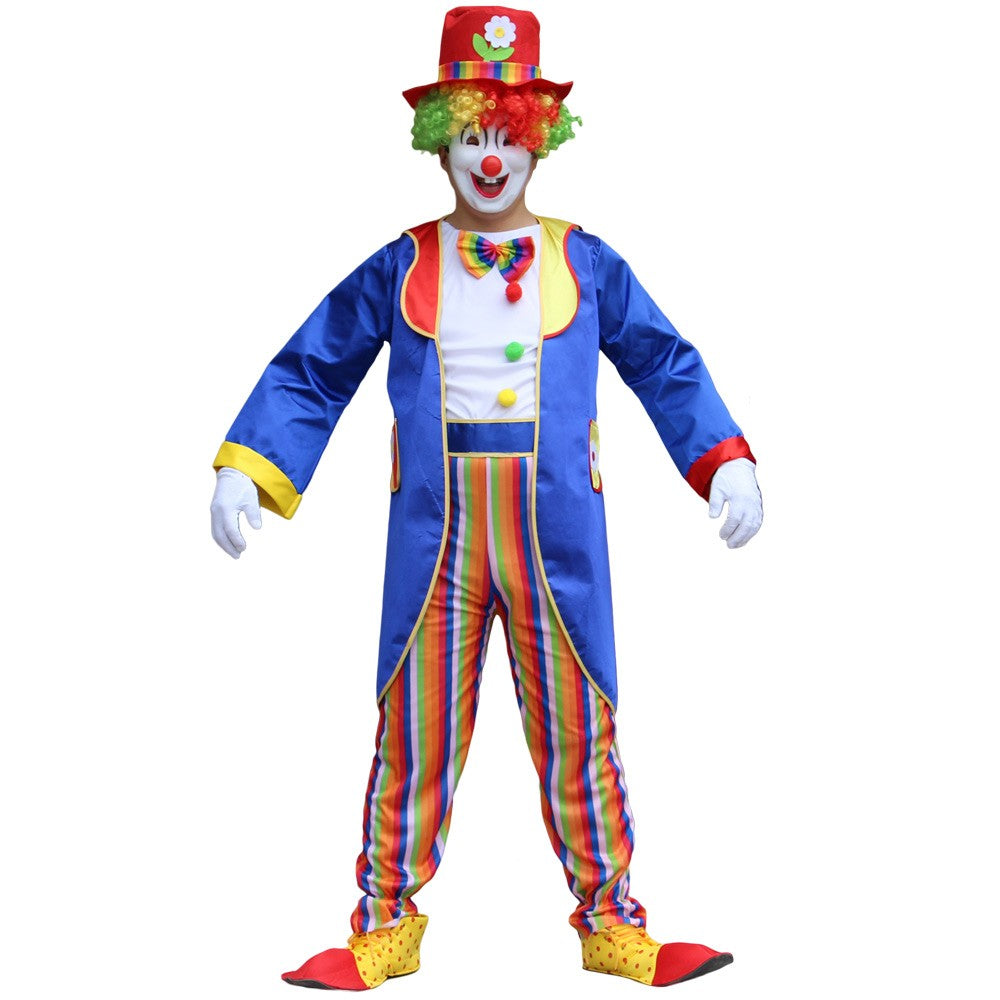Adults Funny Clown  Costumes ,Joker Cosplay Suits for Men,Magician Performance Fancy Outfits?just Clothes,no Prop Wig/Mask/Shoes