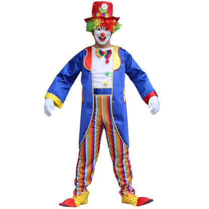 Adults Funny Clown  Costumes ,Joker Cosplay Suits for Men,Magician Performance Fancy Outfits?just Clothes,no Prop Wig/Mask/Shoes