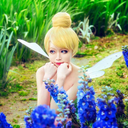 Anime Pixie Fairy Cosplay Costume Tinker Bell Green adult Dress Tinkerbell Halloween Party Sexy Cosplay Mini Dresses With Wig