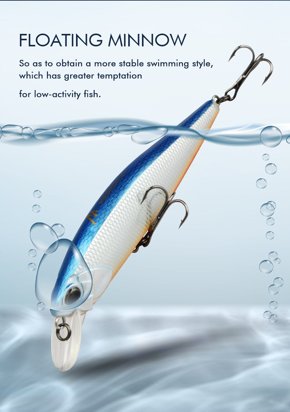 MEREDITH JERK MINNOW 100F 14g Flutuante Wobbler Isca de Pesca 24 Cores Isca Minnow Isca Dura Qualidade Profissional Profundidade0.8-1.0m