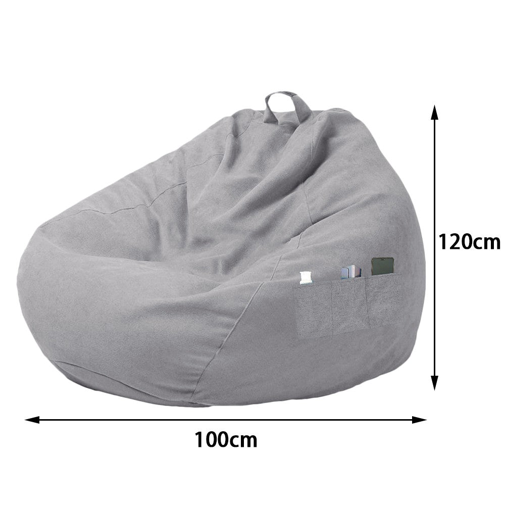 Large Bean Bag Lazy Seat Chair Sofa Cover Couch Soft Fluffy Breathable Adult Child Tatami Living Room Decorative Outdoor