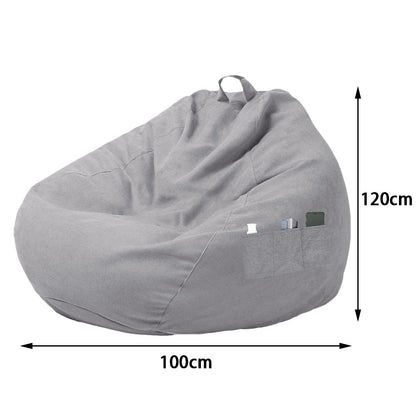 Large Bean Bag Lazy Seat Chair Sofa Cover Couch Soft Fluffy Breathable Adult Child Tatami Living Room Decorative Outdoor