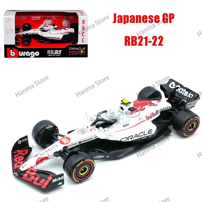 Rb21 Red Bull F1 Japonês Bburago 1:43 Mclaren Mcl39 Miniatura de Liga Diecast Modelo #4 #81 Campeão Mcl38 Miami Gp Mônaco Carro de Brinquedo