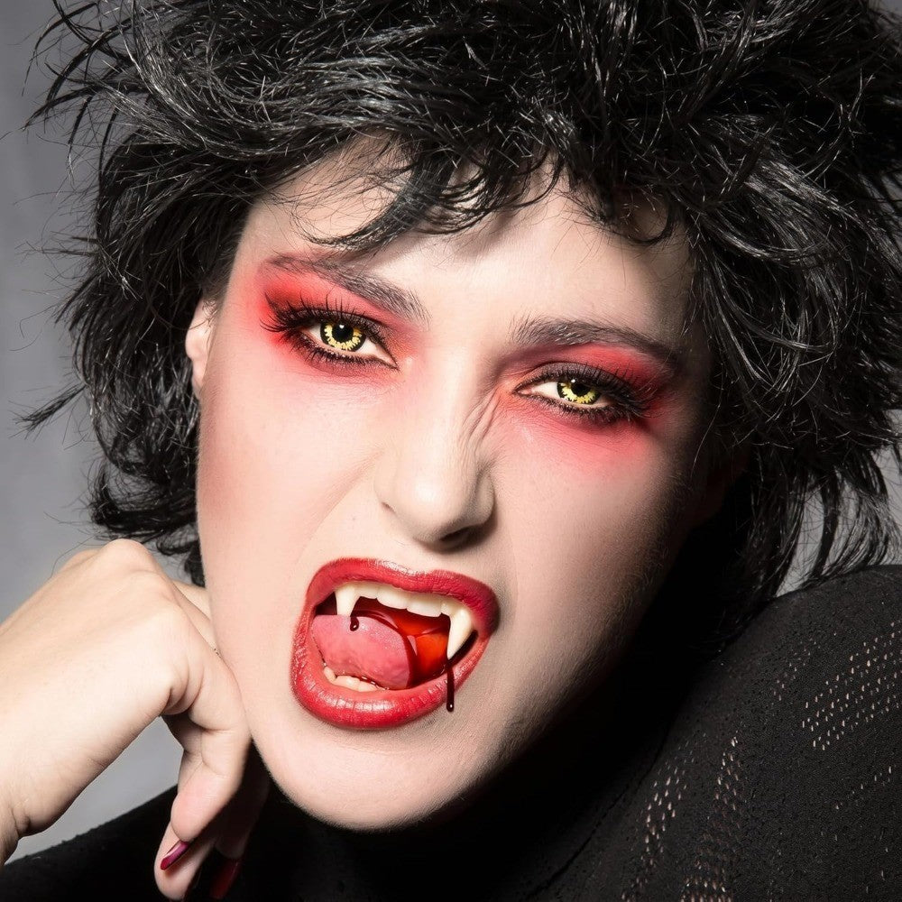 4 Pairs Vampire Teeth for Cosplay Fangs Dentures Props Halloween Costume Props Solid Glue Denture Adhesive Halloween