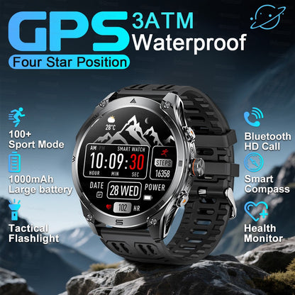 T-Rex3 Ultra Novo Smartwatch com Bússola e GPS Integrados Bateria de 1000mAh Resistência à Água 10ATM Rastreador Esportivo Smartwatches Militares para Exteriores