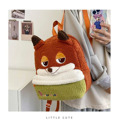 Mochila de pelúcia fofa Disney Nick e Judy, mochila de desenho animado ultraleve de grande capacidade, bolsa de boneca para estudantes, presente infantil