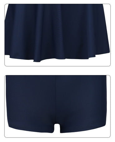 Black and White Color Matching One-piece Sports Small Chest Gathered To Cover The Belly Weight Swimming Sun Protection Swimsuit