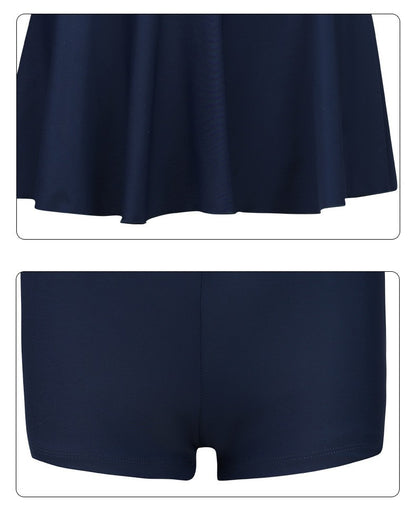 Black and White Color Matching One-piece Sports Small Chest Gathered To Cover The Belly Weight Swimming Sun Protection Swimsuit