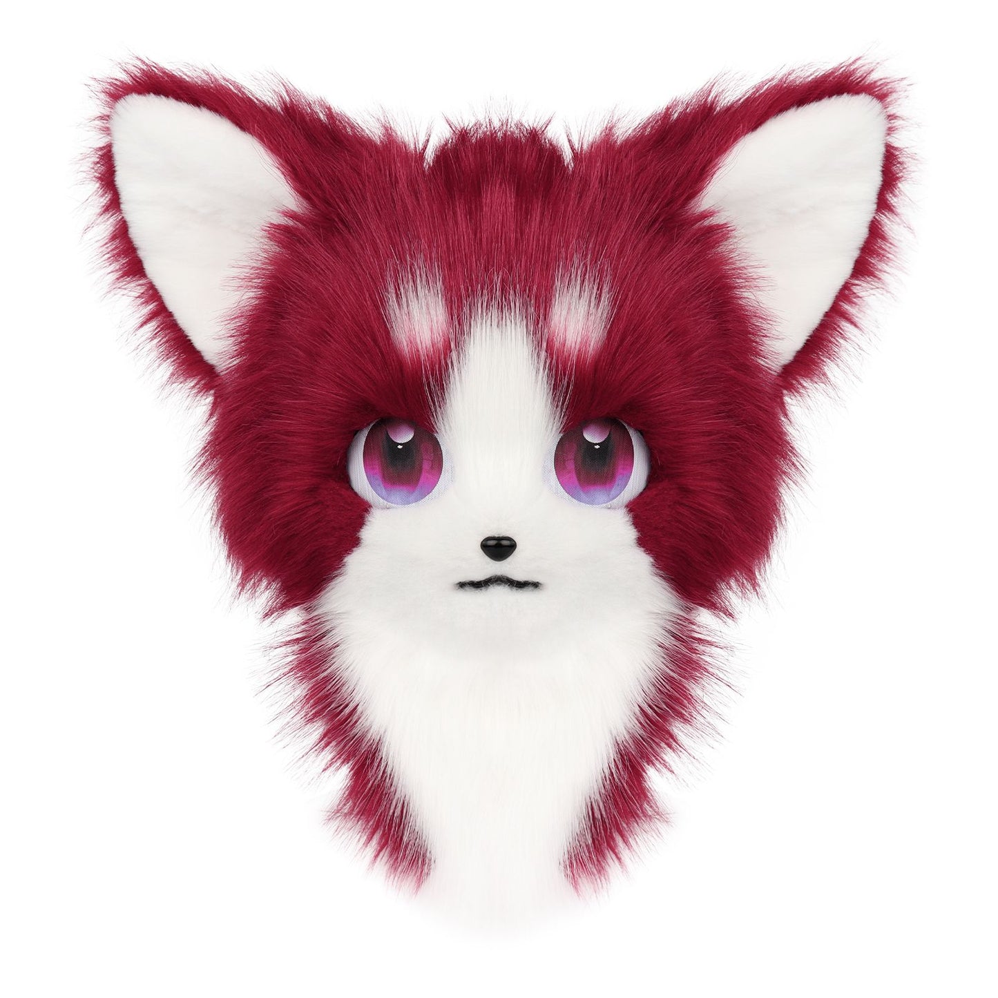 Animal Furry Fursuit Head Mask Plush Cat Fox Mask Costume Props for Halloween Cosplay Party