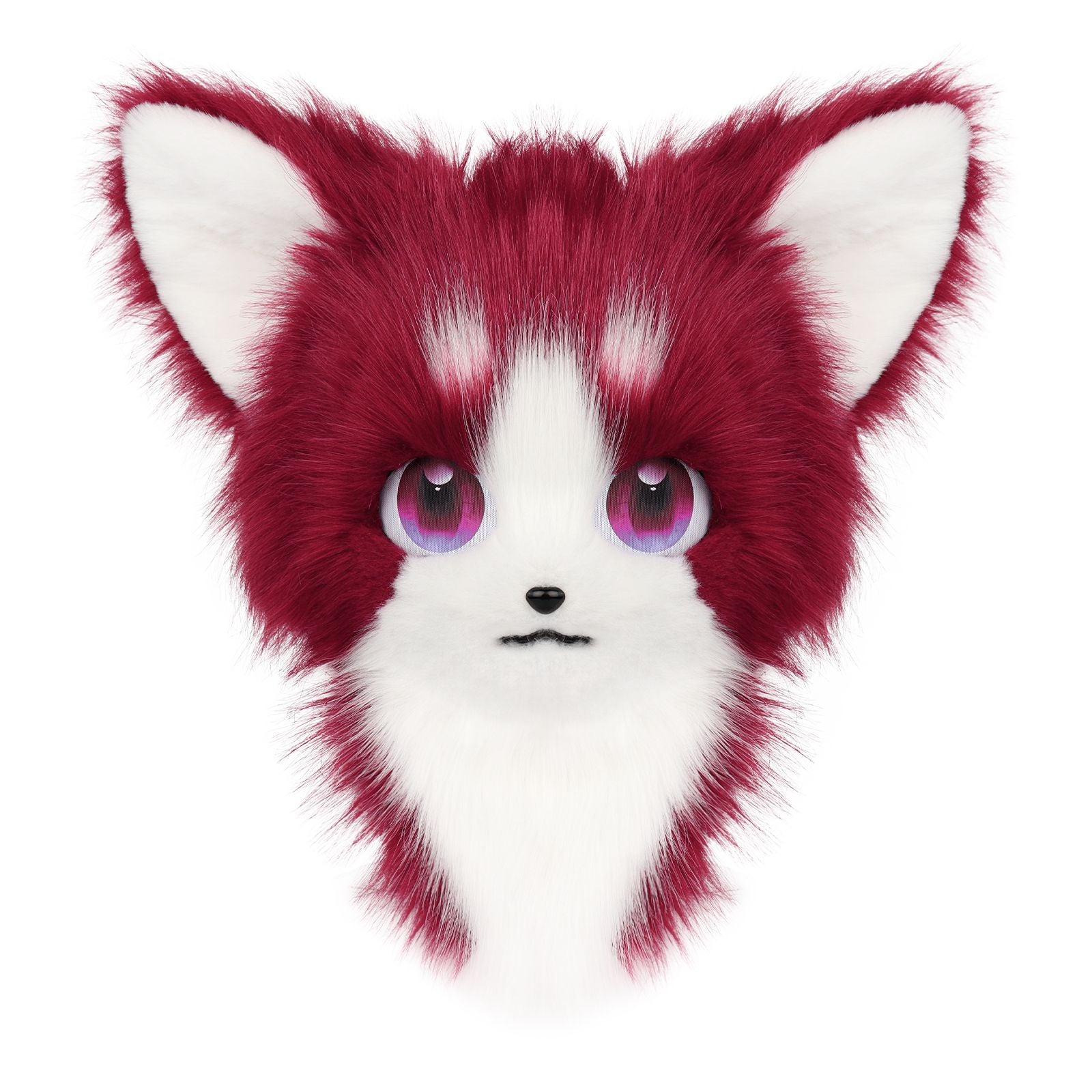 Animal Furry Fursuit Head Mask Plush Cat Fox Mask Costume Props for Halloween Cosplay Party