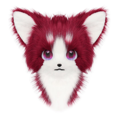 Animal Furry Fursuit Head Mask Plush Cat Fox Mask Costume Props for Halloween Cosplay Party