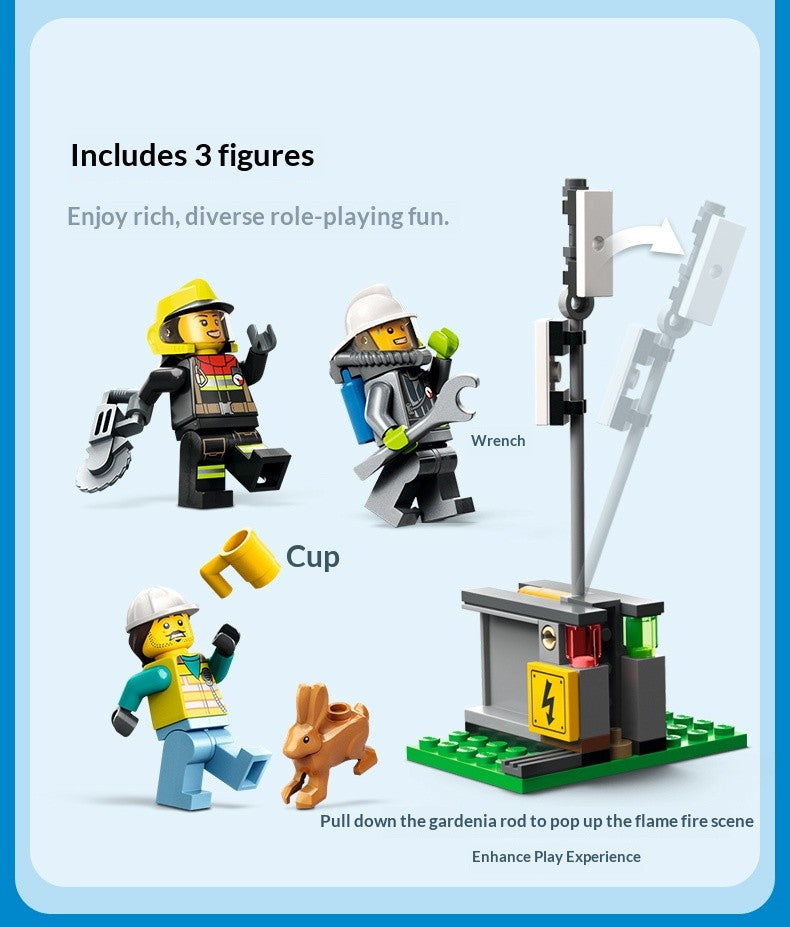 Série Lego City 60374 60373 60411 Navio de Resgate de Incêndio Blocos de Montar de Quebra-Cabeça Brinquedos Infantis Presentes de Natal