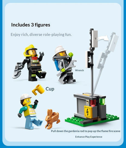 Série Lego City 60374 60373 60411 Navio de Resgate de Incêndio Blocos de Montar de Quebra-Cabeça Brinquedos Infantis Presentes de Natal