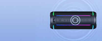 Ortizan X30 Caixa de Som Bluetooth Portátil Bluetooth 5.3 Caixa de Som Sem Fio com Som Estéreo Alto HD de 40W e Luzes RGB Coloridas AUX