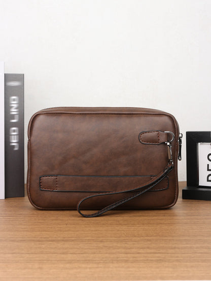 Minimalist Retro Handbag Fashion Business Casual Portable Large Capacity Multifunctional Wristlet Clutch Bag Cell Phone Bag