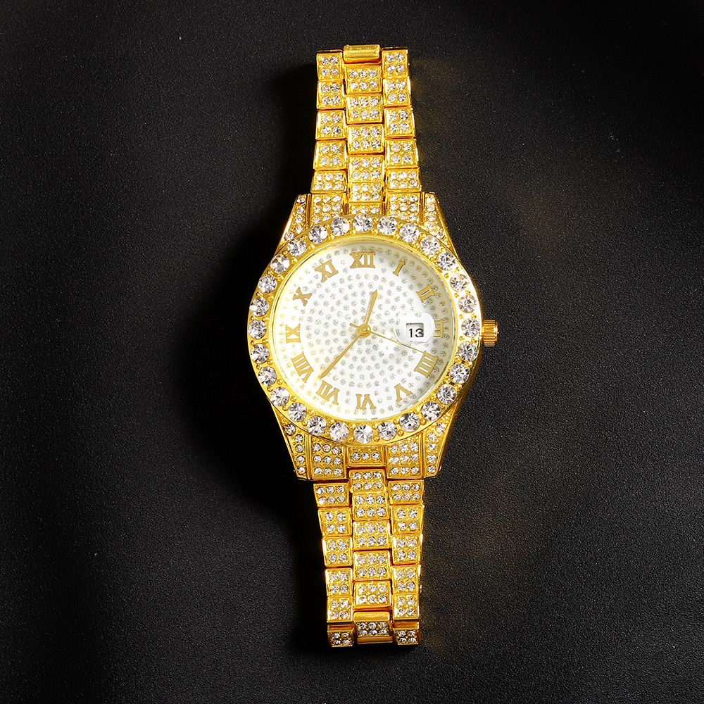 Popular Iced Out Watch Men Luxury Full Diamond Women Watches CZ Quartz Men's Watch Waterproof Hip Hop Male Clock Gift Jewelry
