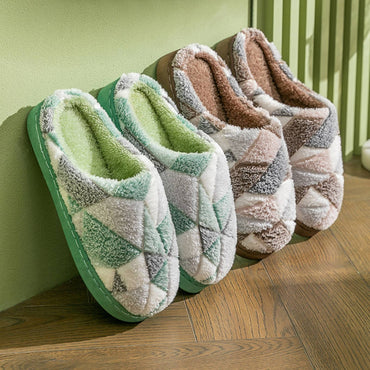 Men Home Slippers Winter Warm Slipper Couples Comfort Plus Velvet Warm Thick Bottom Non Slip Cotton Slippers For Men Rubber ???