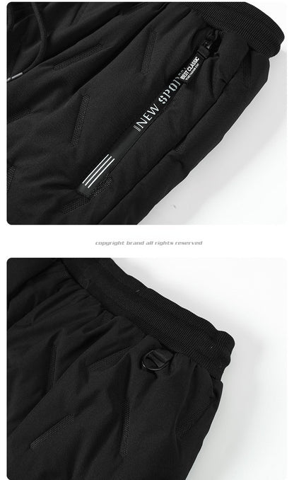 Cotton Pants Men Winter Lambswool Padded Thickened Warm Men Pants Hundreds of Large Size Men Windproof Down Cotton Pants