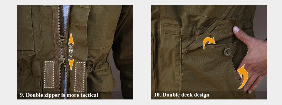 M65 UK US Army Clothes Casual Tactical Windbreaker Men Waterproof Flight Pilot Coat Hoodie Military Field Jacket Winter Autumn