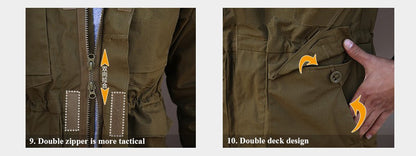 M65 UK US Army Clothes Casual Tactical Windbreaker Men Waterproof Flight Pilot Coat Hoodie Military Field Jacket Winter Autumn