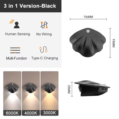 LED Closet Lights Motion Sensor Lamp Wireless Rechargeable Cabinet Night Light For Kitchen Bedroom Wardrobe Sensor Night Lamp