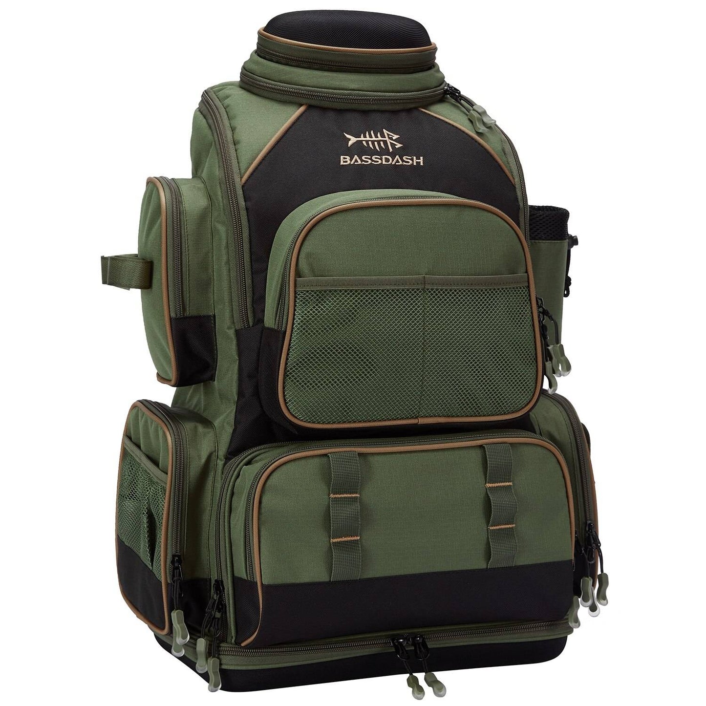 Mochila de Pesca Multifuncional Bassdash Leve Tática com Caixa de Iscas Flexível e Capa de Chuva Protetora