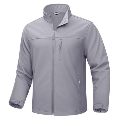 TACVASEN Waterproof Softshell Jackets Mens Winter Fleece Lined Work Jackets Zipper Pocket Outdoor Jacket Male Windbreaker