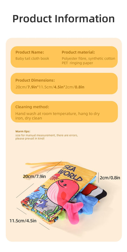 Baby Cloth Book Baby Toys 0-3 Year Old Infant Early Education Toys 6 Pages Cloth Book