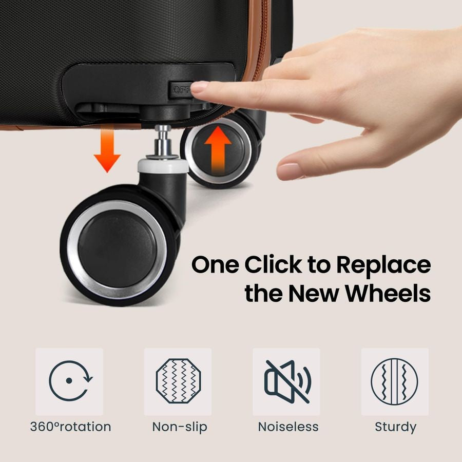 Carry On Luggage 22x14x9 Airline Approved with Spinner Wheels, Lightweight 20inch CarryOn Suitcase for Men amp Women, Black