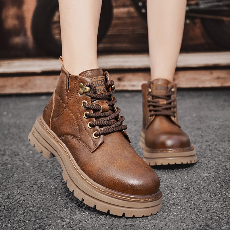 Luxury Brand Men's Lace-Up Shoes Winter Classic Mens High Top Boots Man Korean Version Casual Shoes Male Leather Fashion Boots