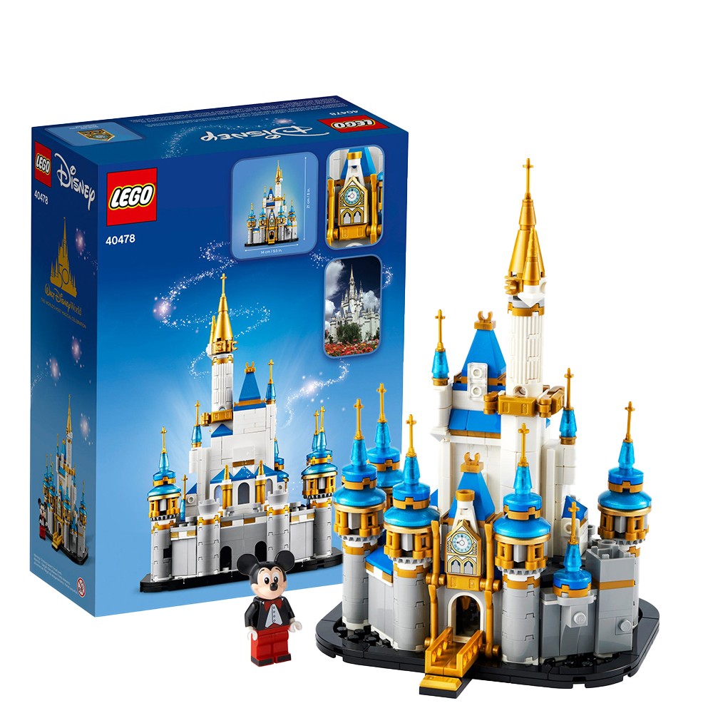 Brinquedo de bloco Lego 40478 mini castelo Disney enfeite de decoração de mesa de brinquedo presente para meninos e meninas