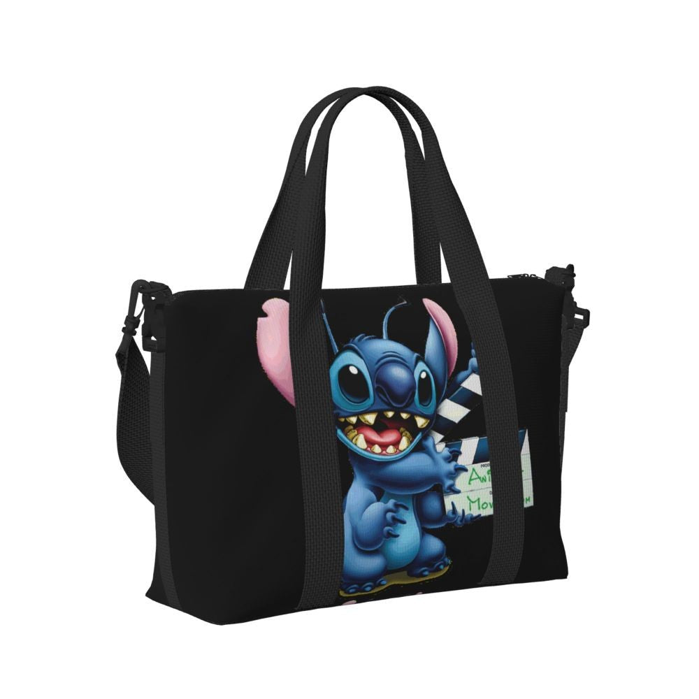Custom Large SLilo And Stitch Cartoon Tote Bag Women Anime Shopping Shoulder Beach Gym Travel Bag