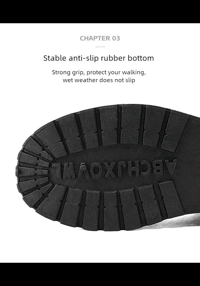 Men's Leather Boots Four Seasons Outdoor Casual Hiking Boots Retro Fashion Work Boots Thick Bottom Ankle Boots Anti-slip 2024