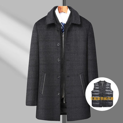 2024 New style Men's Woolen Coat Winter Classic Casual Overcoat Mens high quality Thicken trench coat men full size M-4XL