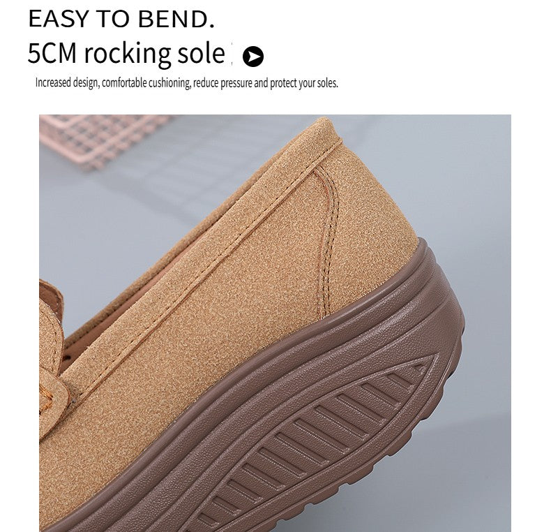 Ngouxm Women Flat Platform Loafers Ladies Elegant Suede Leather Moccasins Shoes Woman Slip On Moccasin Women's Casual Shoes