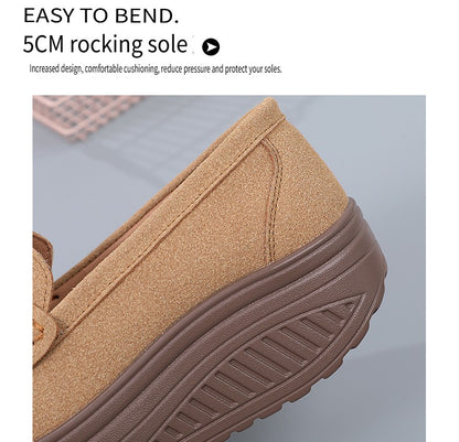 Ngouxm Women Flat Platform Loafers Ladies Elegant Suede Leather Moccasins Shoes Woman Slip On Moccasin Women's Casual Shoes