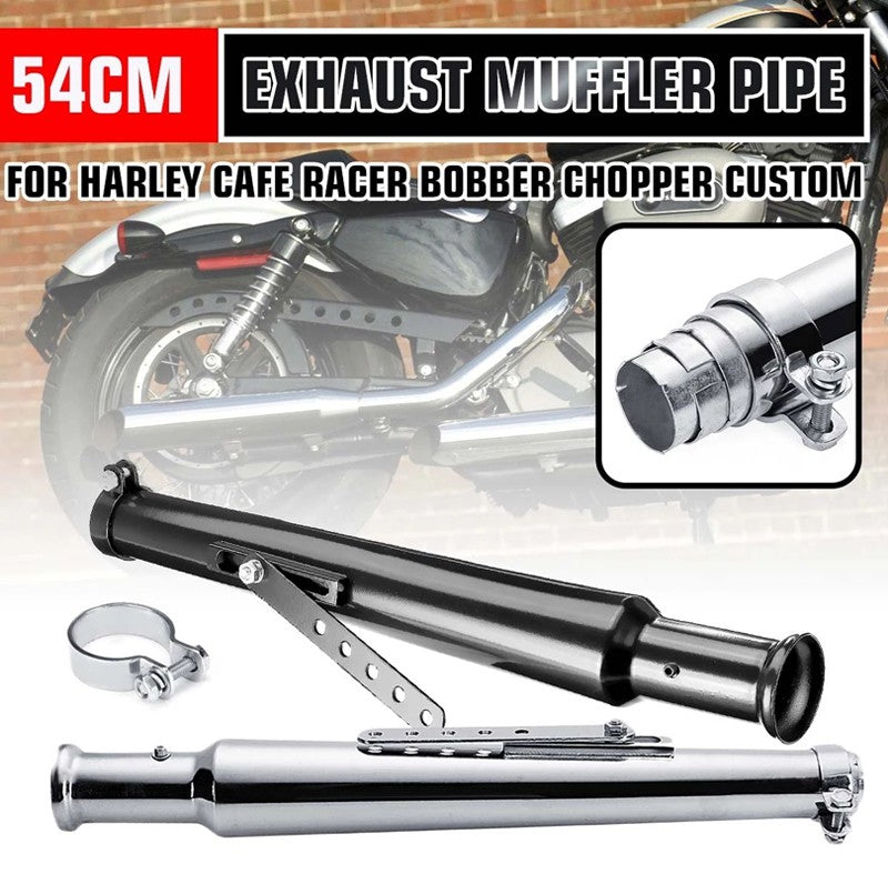 Universal 540mm Retro Motorcycle Exhaust Muffler Pipe 37/40/42mm Interface Modified Tail For Harley Honda Street Bike Cafe Racer