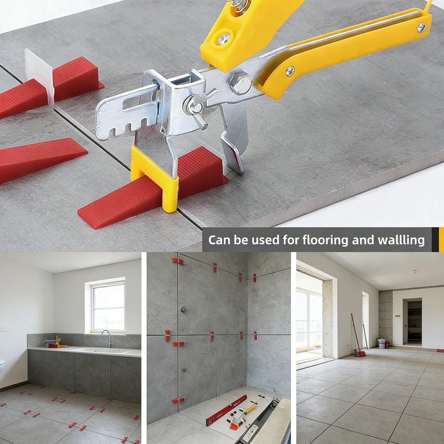 1/1.5/2/2.5/3mm Clipes de Nivelamento de Azulejos de Parede e Chão Nivelador de Cerâmica Espaçador Alicate Cunha Kit de Ferramentas de Construção para Assentamento de Azulejos