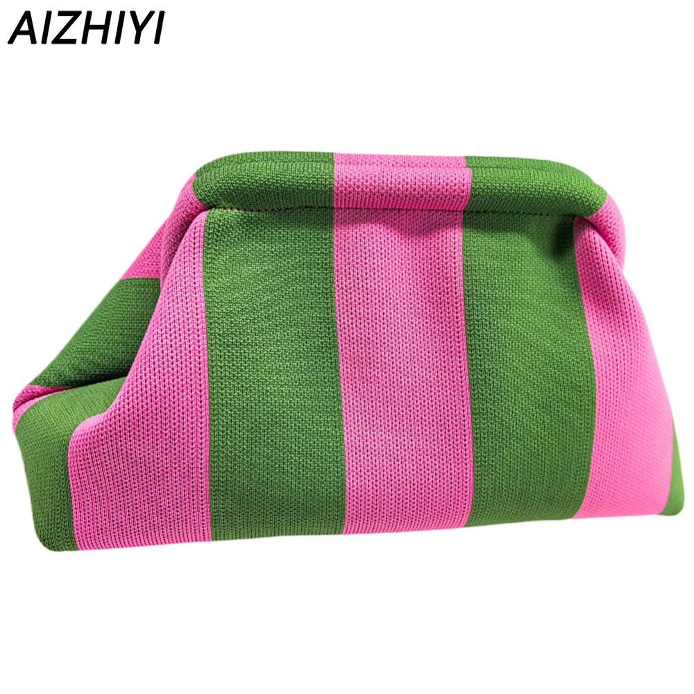 Summer Beach Bag Clutch Purses for Women Woven Crochet Handbags Dumpling Hobo Ruched Purses Colorblock Bag Bohemian Knit Clutch