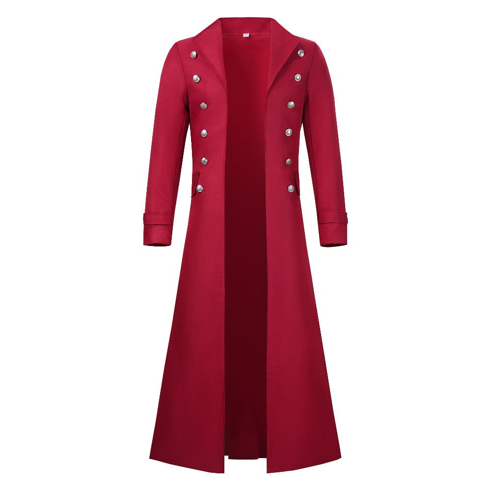 Medieval Steampunk Retro Gothic Coat Trench Coat Victorian Uniform Mid-length Men's Top
