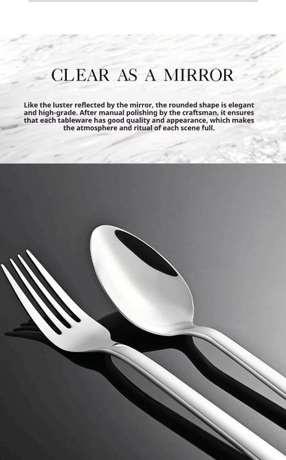 5PCS premium quality 420 and 18-10 Stainless steel Dinnerware Set cutlery set steak knife and fork dessert fork and spoon