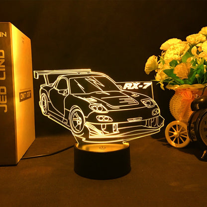 Sports Car 3d Illusion Lamp for Kids Bedroom Decor Nightlight Touch Sensor Atmosphere Birthday Gift Supercar Led Night Light