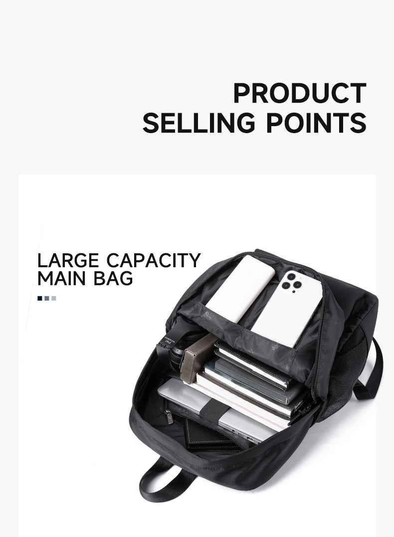 LEE Classic Black Unisex College Student School Bag Large Capacity Casual Leisure Nylon Laptop Backpacks Woman Man Schoolbag