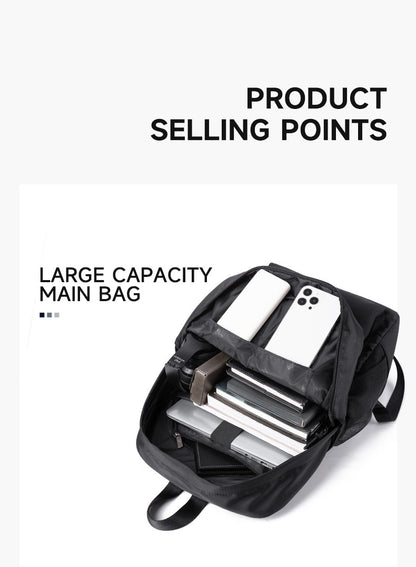 LEE Classic Black Unisex College Student School Bag Large Capacity Casual Leisure Nylon Laptop Backpacks Woman Man Schoolbag